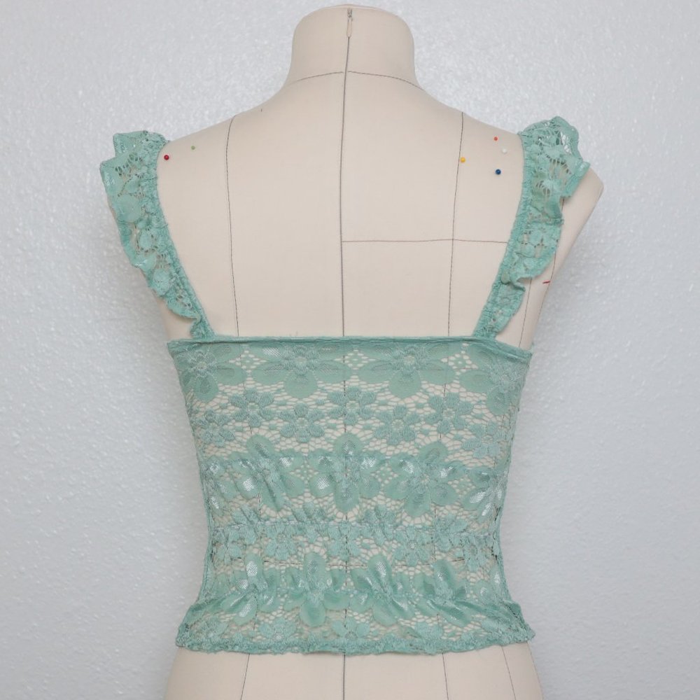 Lace Crop Top Green - Picture 2 of 4